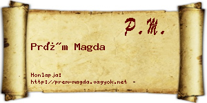 Prém Magda névjegykártya